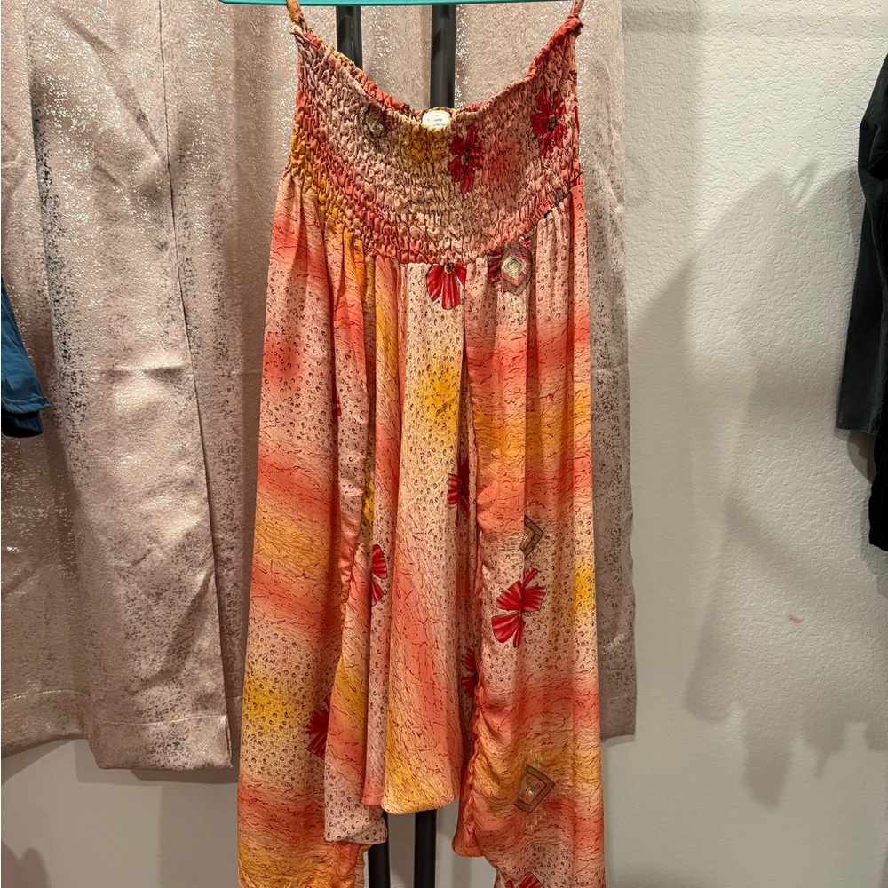 Vibrant Orange and Yellow A-Line Mini Jumpsuit